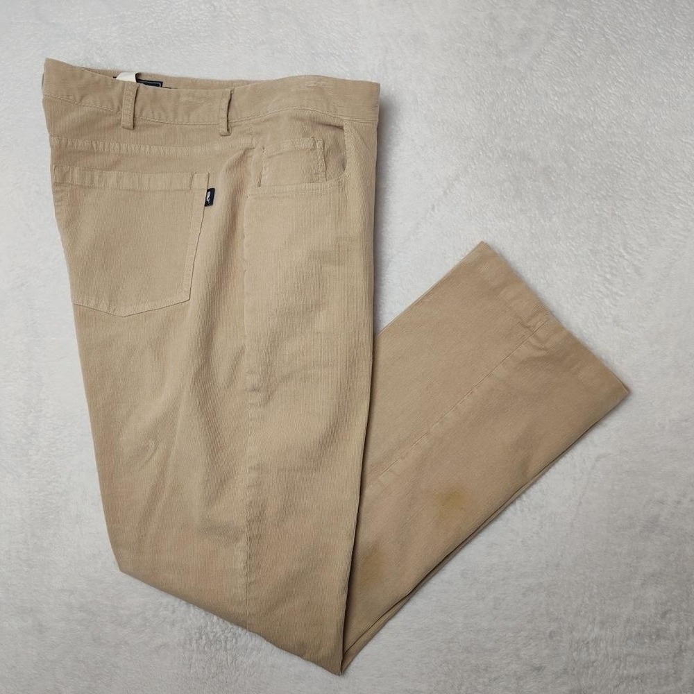 Vineyard Vines Pants Mens 38x32 Beige Corduroy Khaki Stretch‎ Flat Front